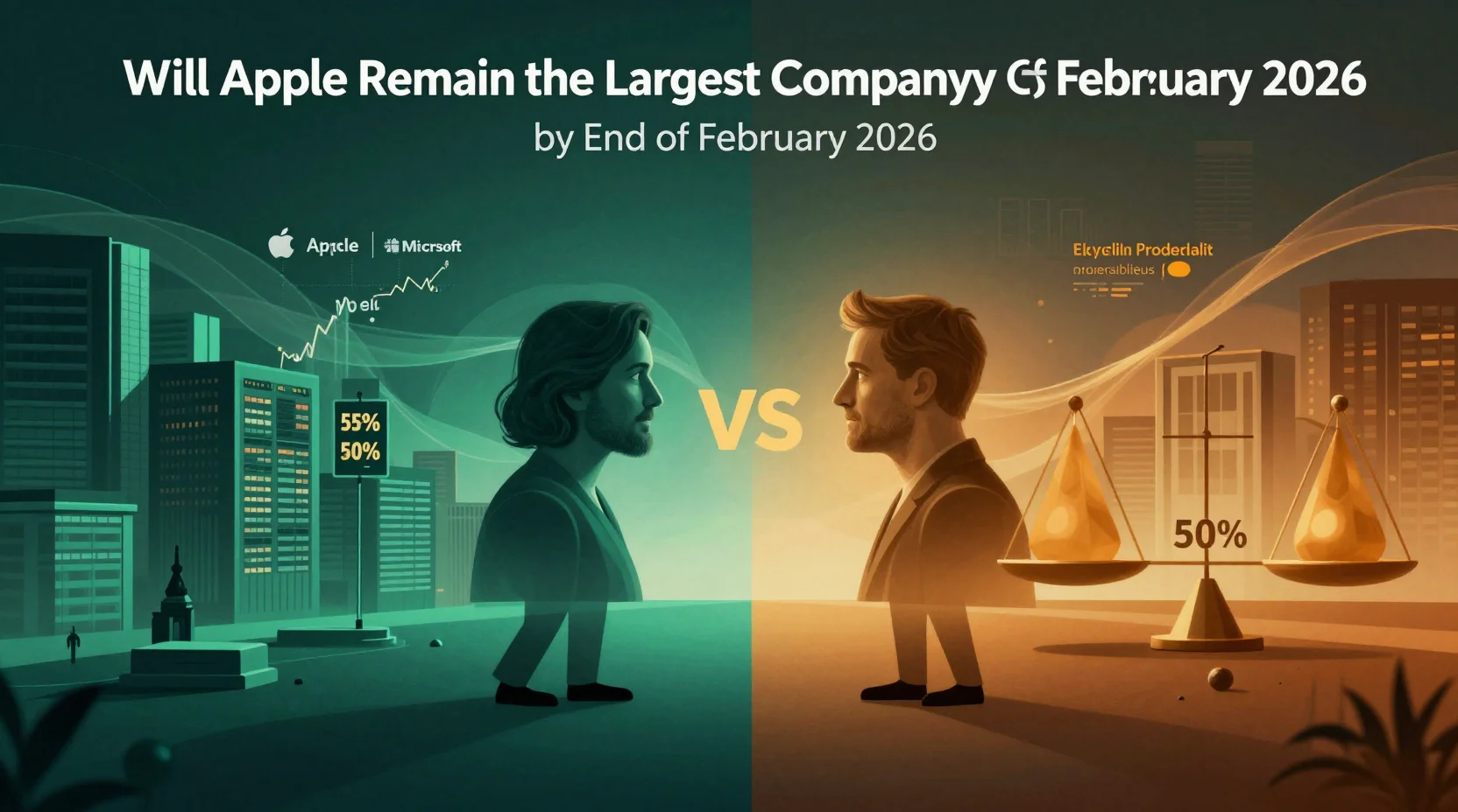 Will Apple remain the largest company by market capitalization by the end of February 2026?