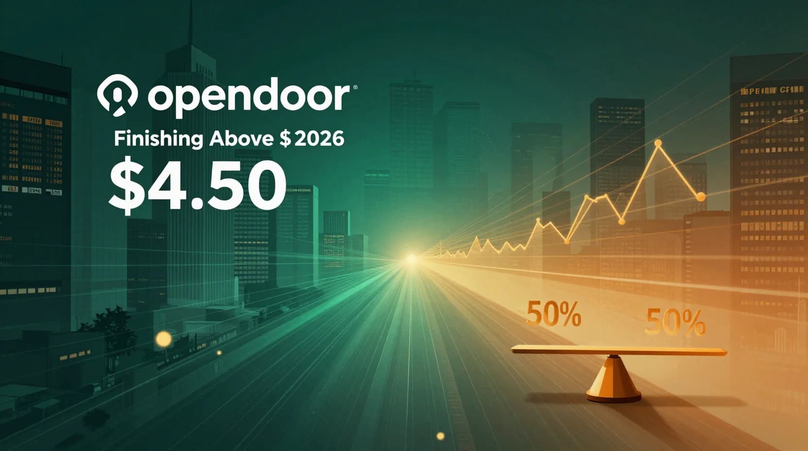 Will Opendoor (OPEN) stock finish above $4.50 on February 13, 2026?
