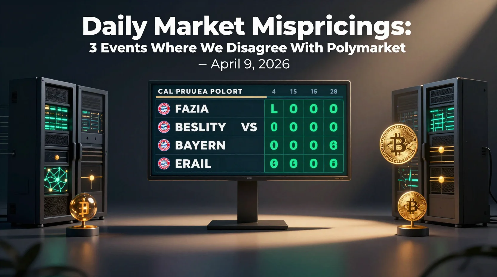 Daily Market Mispricings: 3 Events Where We Disagree With Polymarket — April 9, 2026