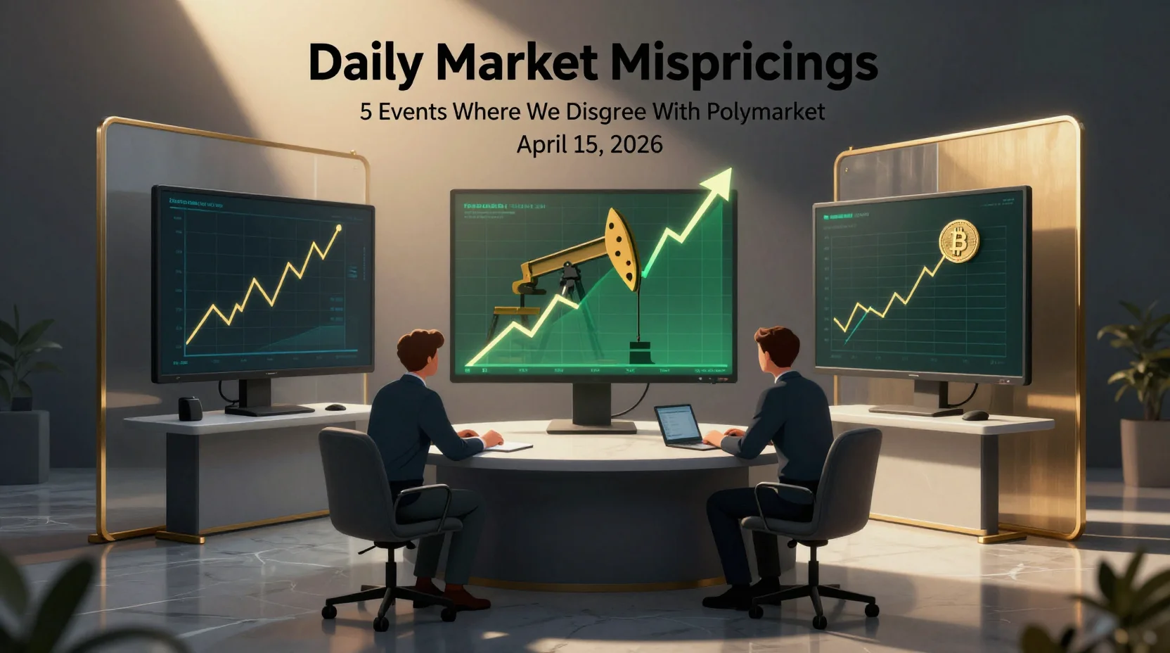 Daily Market Mispricings: 5 Events Where We Disagree With Polymarket — April 15, 2026