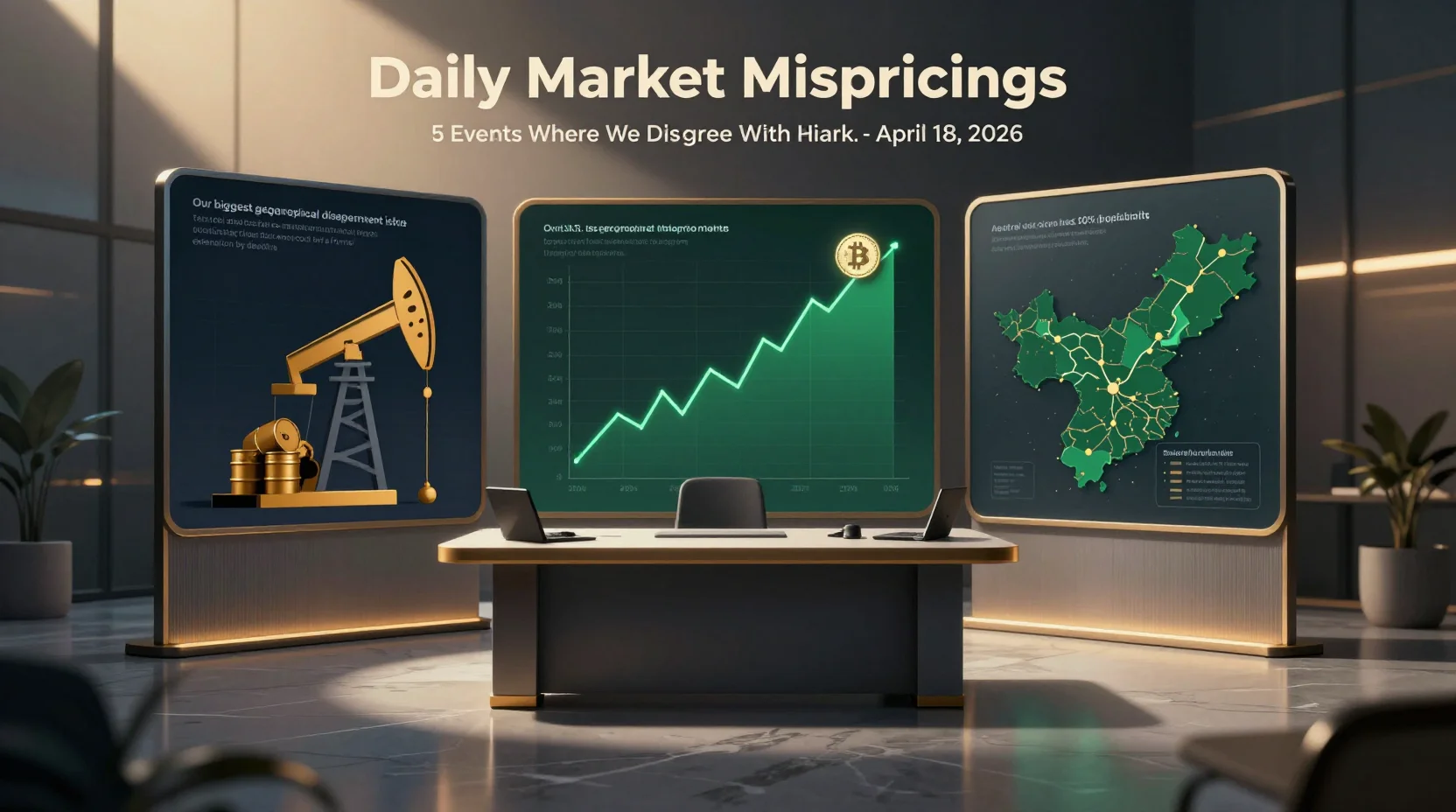 Daily Market Mispricings: 5 Events Where We Disagree With Polymarket — April 18, 2026