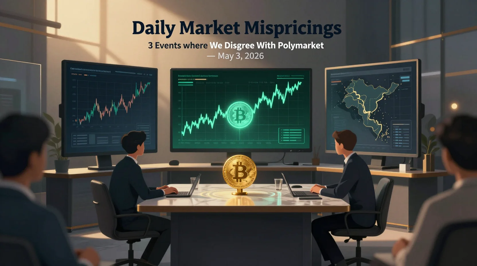 Daily Market Mispricings: 3 Events Where We Disagree With Polymarket — May 3, 2026