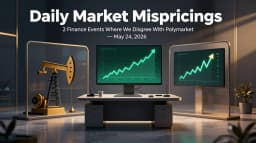Daily Market Mispricings: 2 Finance Events Where We Disagree With Polymarket — May 24, 2026