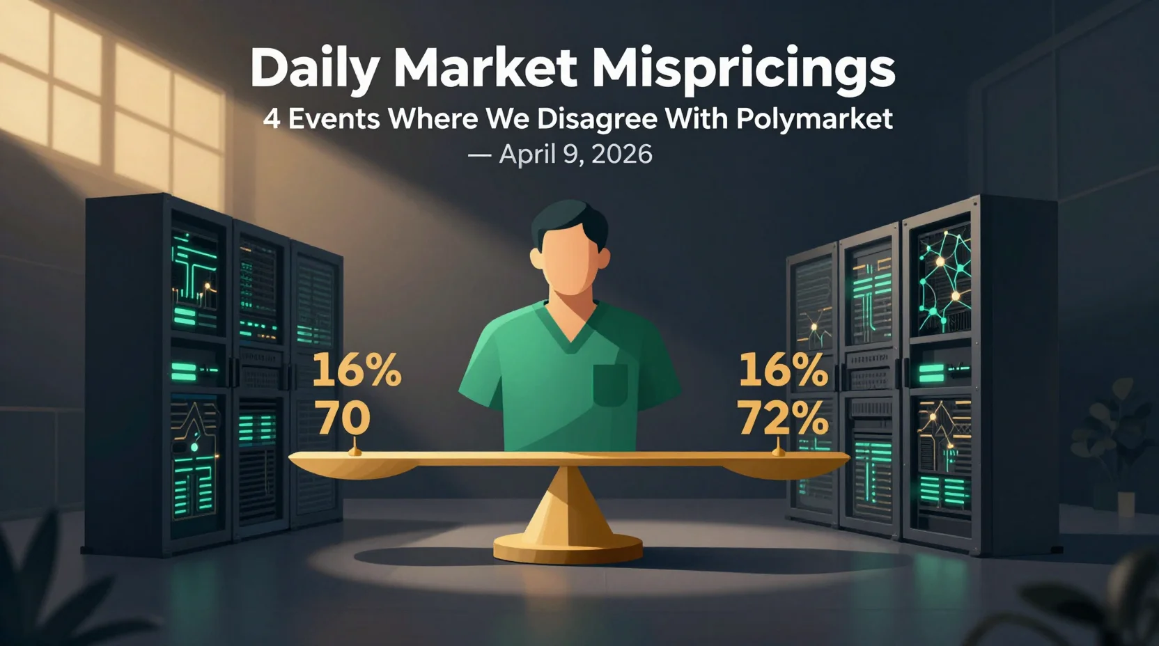 Daily Market Mispricings: 4 Events Where We Disagree With Polymarket — April 9, 2026