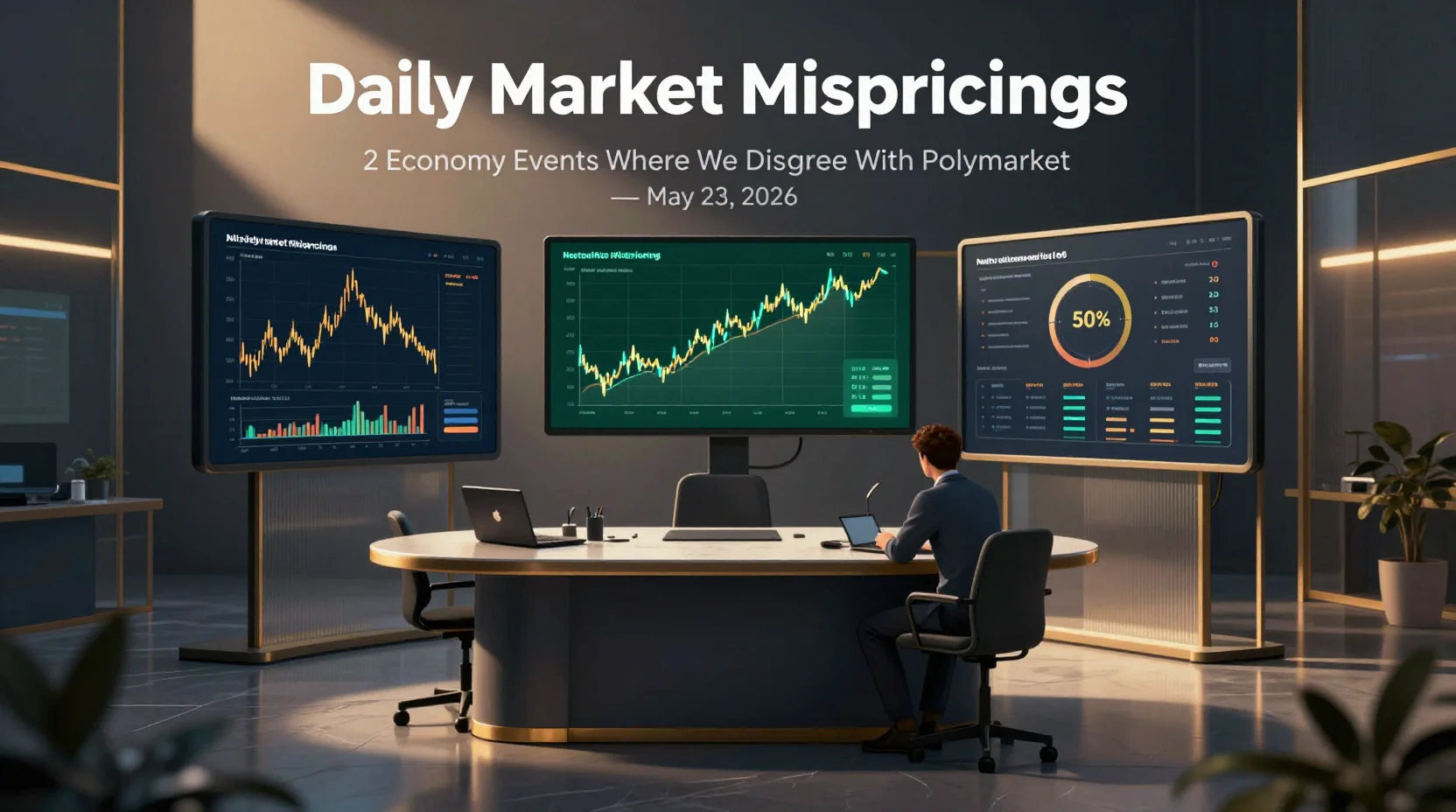Daily Market Mispricings: 2 Economy Events Where We Disagree With Polymarket — May 23, 2026