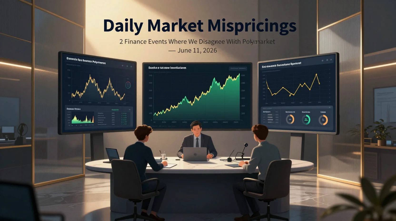 Daily Market Mispricings: 2 Finance Events Where We Disagree With Polymarket — June 11, 2026